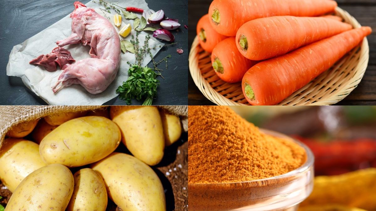 Nguyên liệu món ăn cách nấu cà ri thỏ thơm ngon bén mồi đơn giản chỉ bằng nồi inox