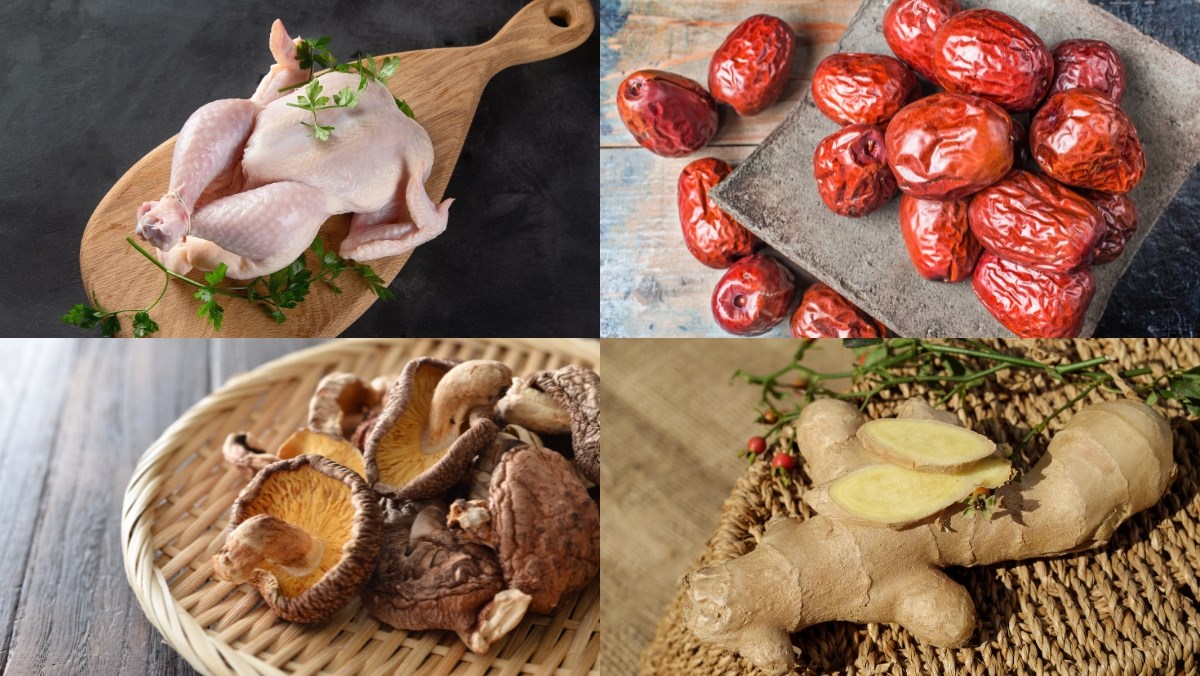 Nguyên liệu món ăn cách làm canh gà hầm táo đỏ