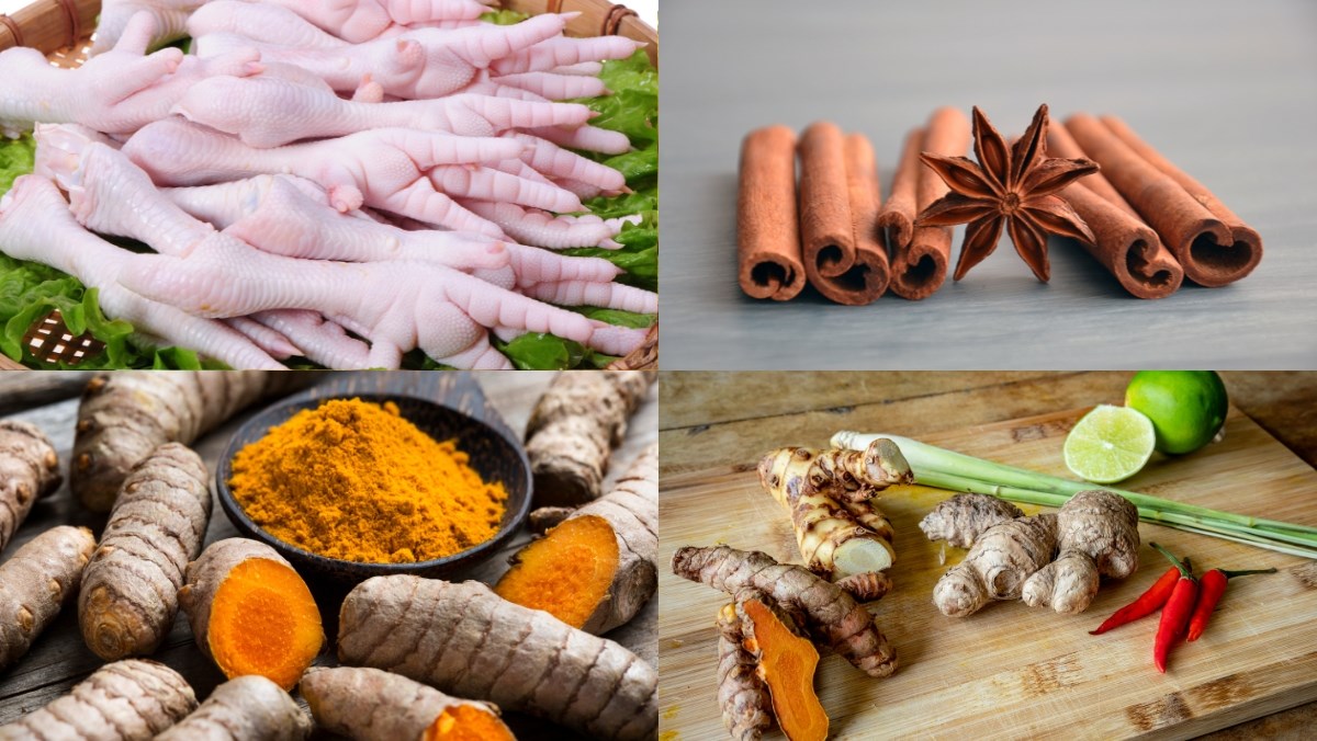 Nguyên liệu món ăn cách làm chân gà ủ muối