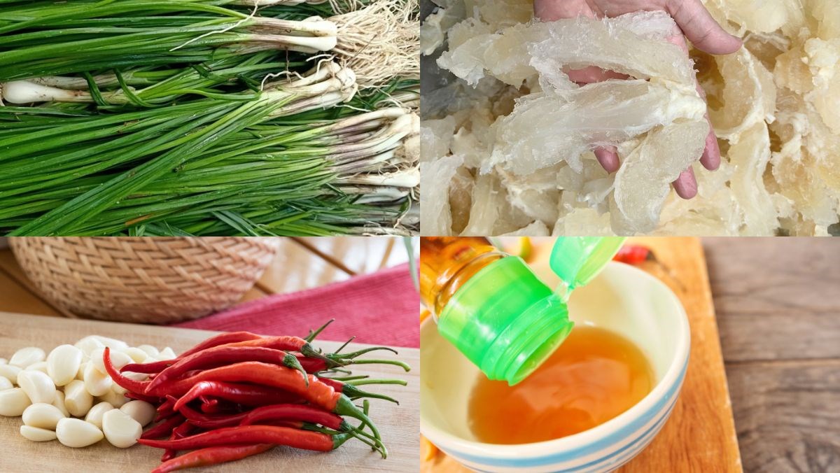 Nguyên liệu món ăn gân kiệu