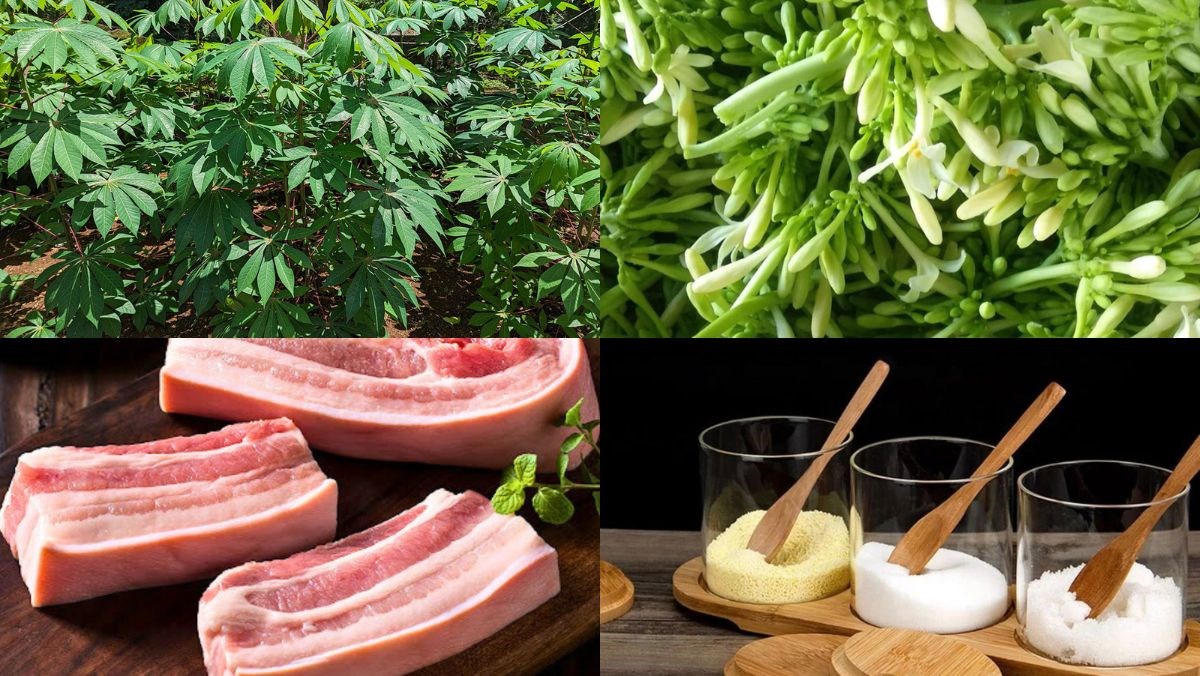 Nguyên liệu món ăn lá mì xào