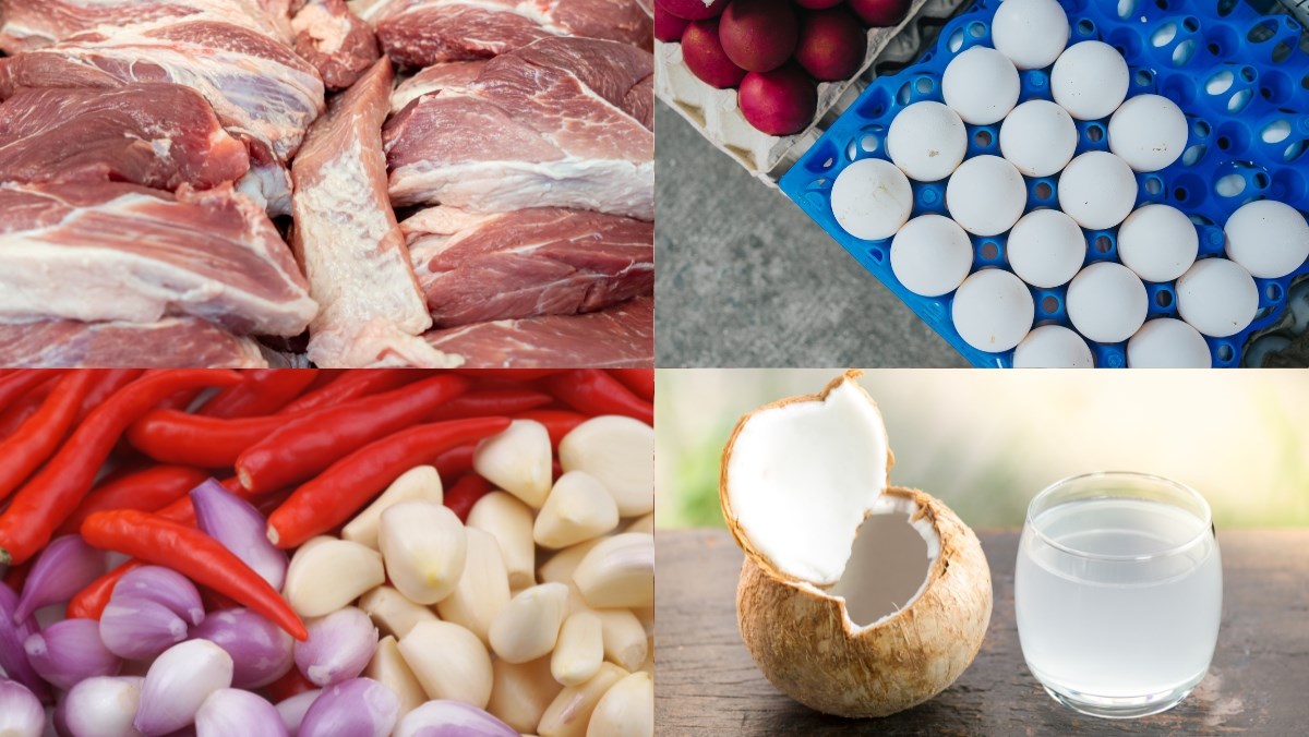 Nguyên liệu món ăn cách làm thịt kho rệu