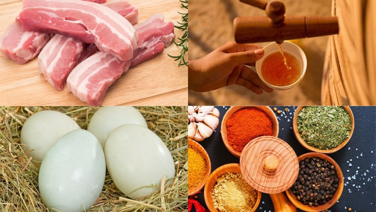 Nguyên liệu món ăn thịt kho tàu miền bắc