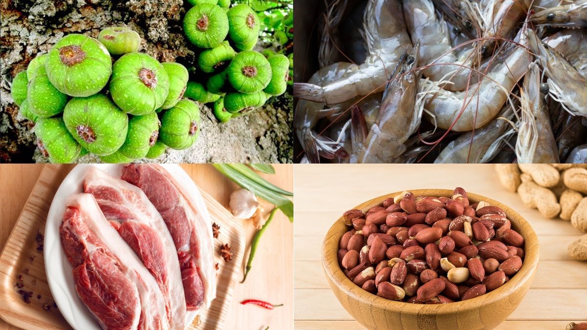 Nguyên liệu món ăn vả trộn tôm thịt