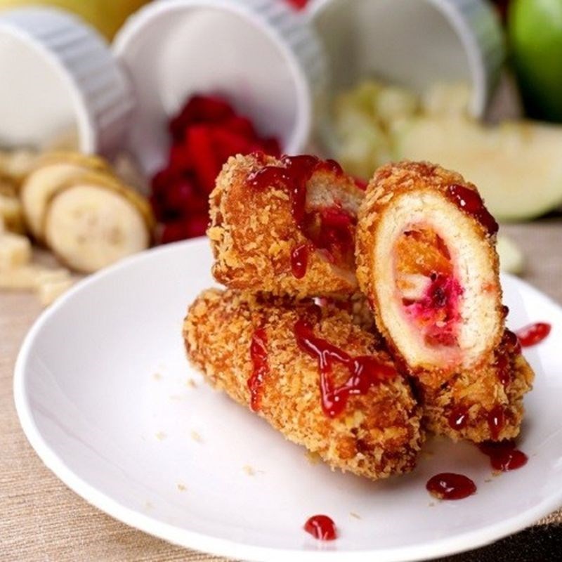 Bước 7 Chiên chả giò Chả giò trái cây