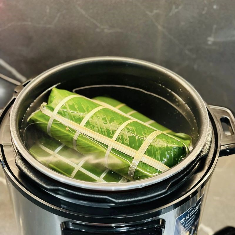 Bước 3 Nấu bánh Bánh tét đậu mỡ