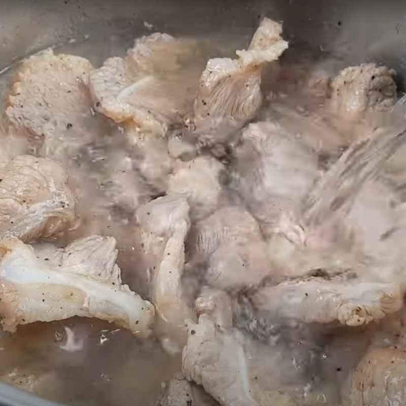 Bước 4 Nấu thịt đông Thịt đông má đào (thạch bì)