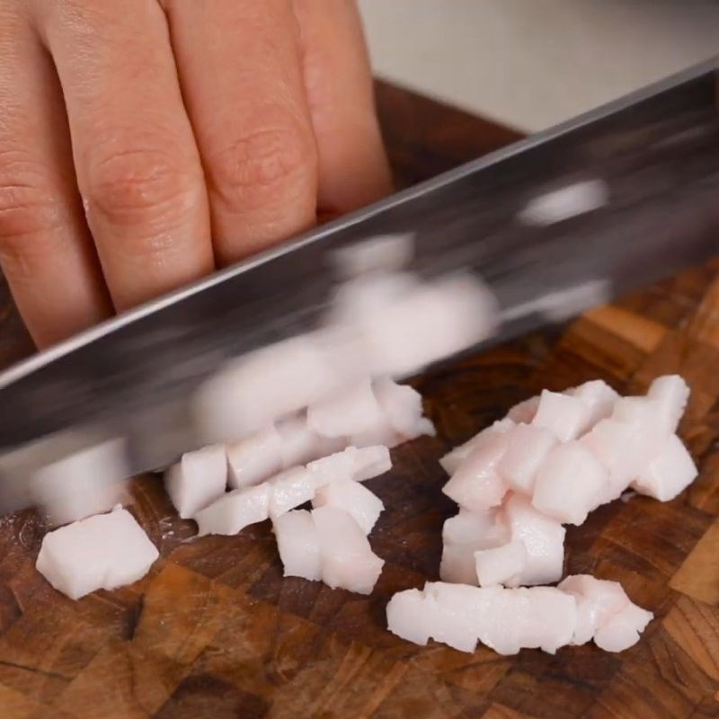 Bước 4 Sơ chế mỡ Chả mỡ