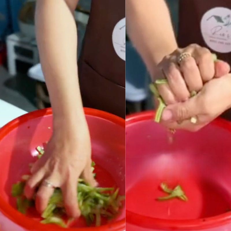 Bước 1 Sơ chế xương rồng Canh xương rồng