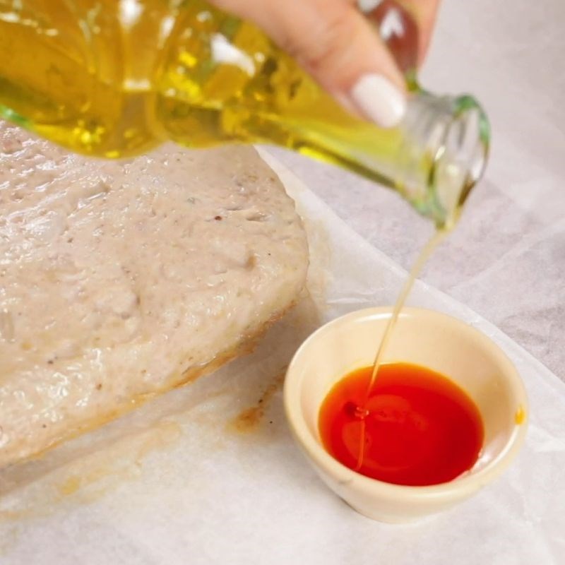 Bước 8 Tạo màu cho chả Chả mỡ