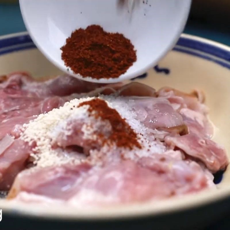 Bước 2 Ướp thịt thỏ Cà ri thỏ