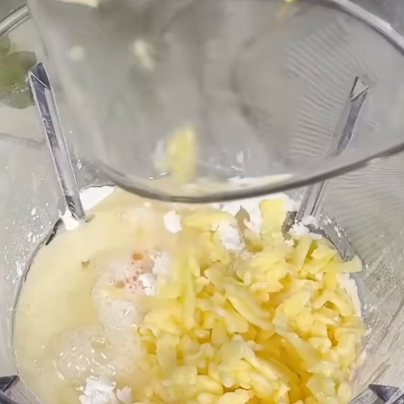 Bước 1 Xay nhuyễn các nguyên liệu Bánh phô mai dẻo