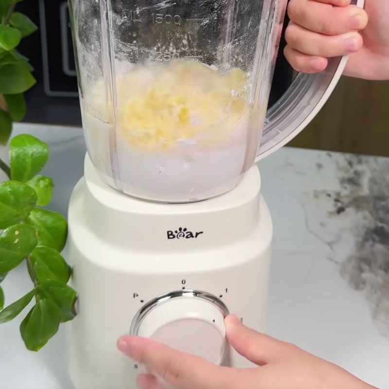 Bước 1 Xay nhuyễn các nguyên liệu Bánh phô mai dẻo