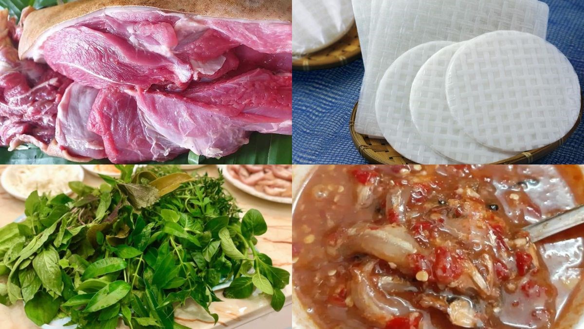 Nguyên liệu món ăn bê cuốn bánh tráng