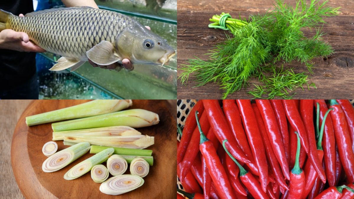 Nguyên liệu món ăn cá chép giòn xào lăn