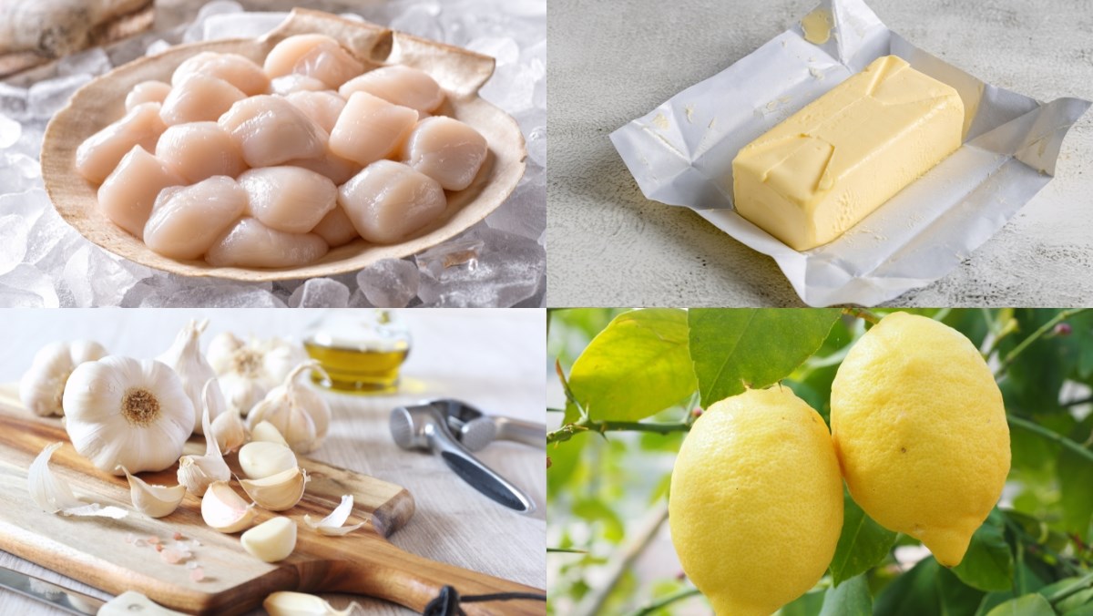 Nguyên liệu món ăn cách làm cồi sò điệp xào bơ tỏi