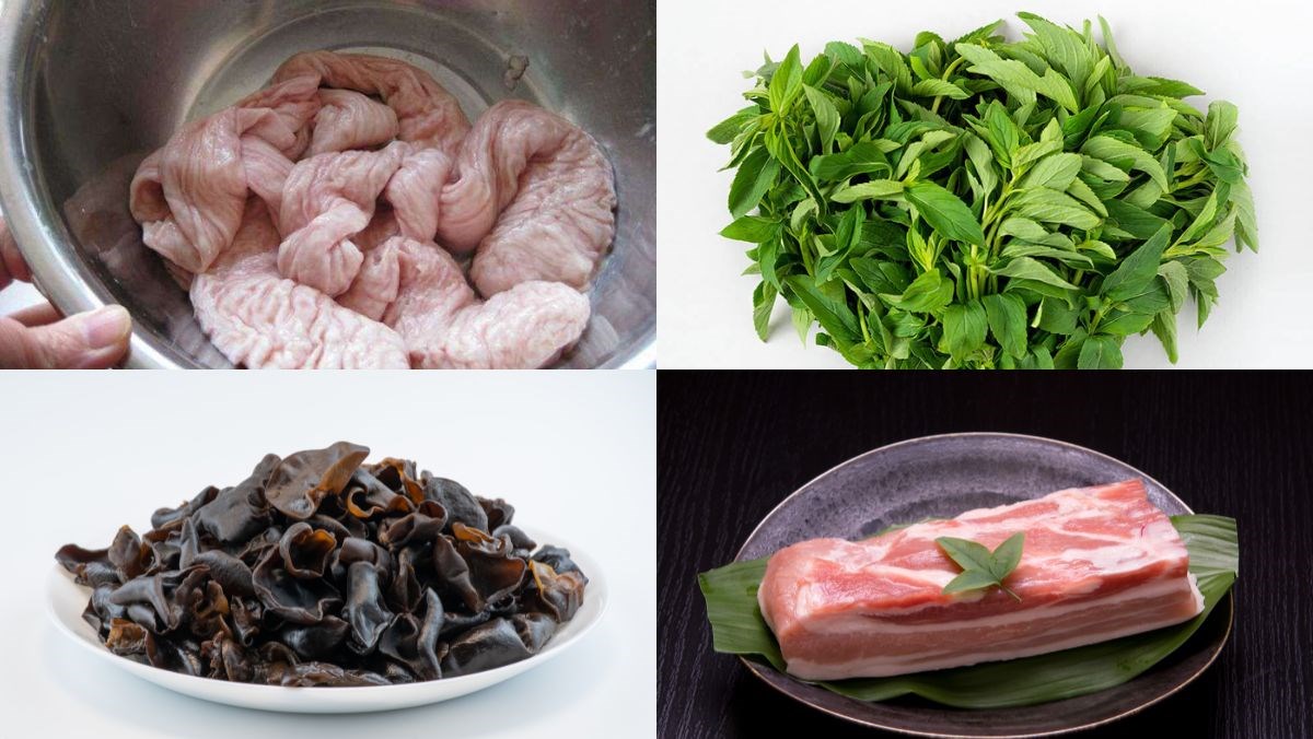 Nguyên liệu món ăn dồi trường nướng