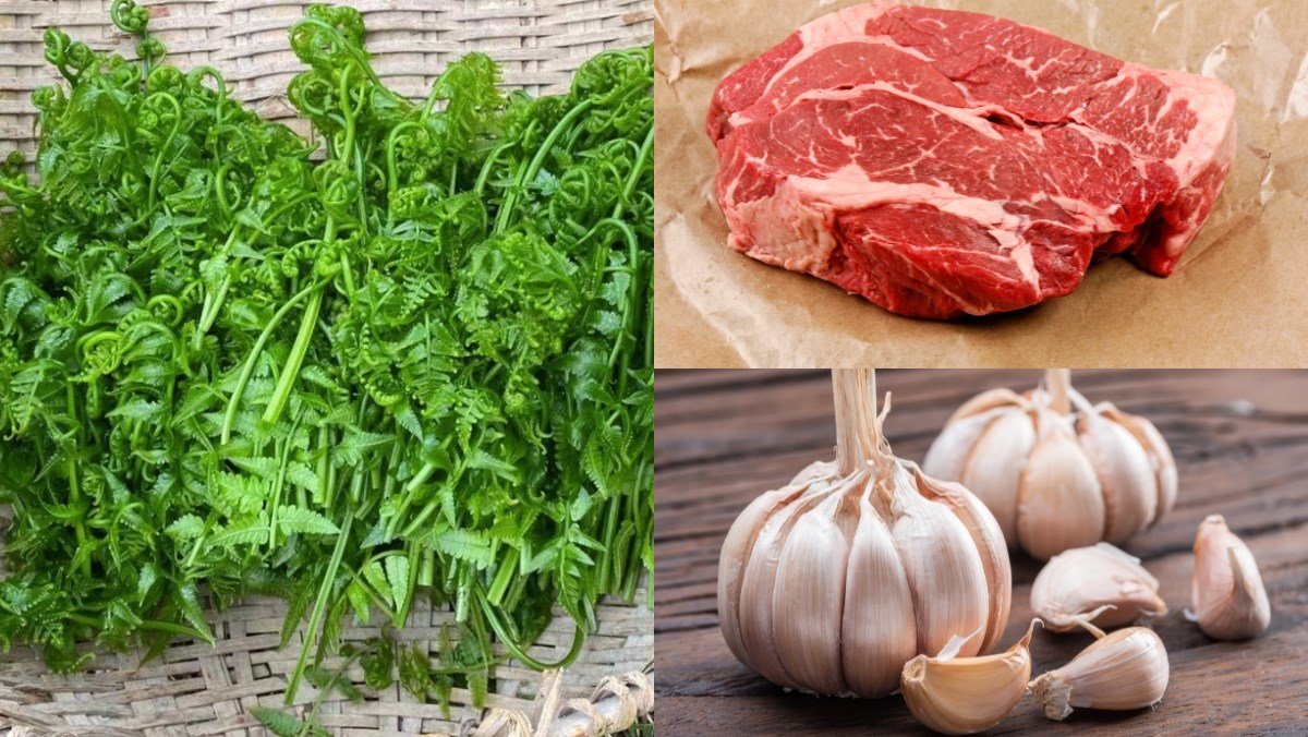 Nguyên liệu món ăn cách làm món rau dớn xào thịt bò