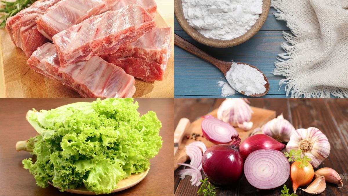 Nguyên liệu món ăn sườn xào chua ngọt miền bắc