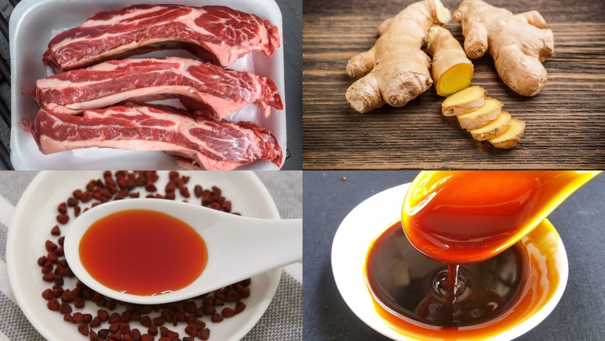 Nguyên liệu món ăn cách làm thịt bò kho gừng miền bắc
