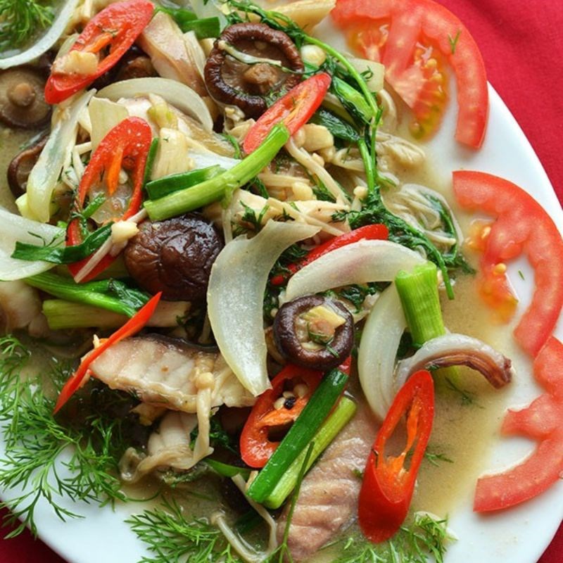 Bước 6 Hoàn thành Cá chép giòn xào nấm
