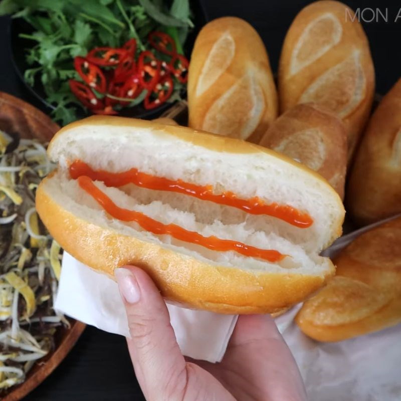 Bước 8 Làm bánh mì kẹp miến Bánh mì miến