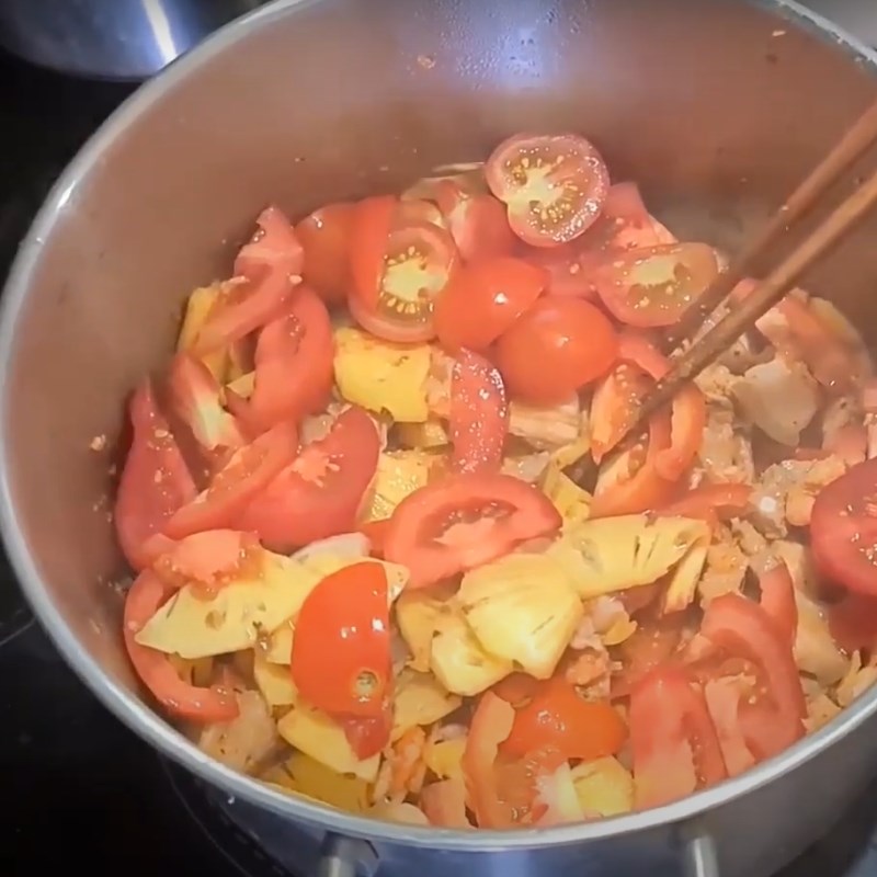 Bước 2 Nấu nước chan bún giấm nuốc Bún giấm nuốc