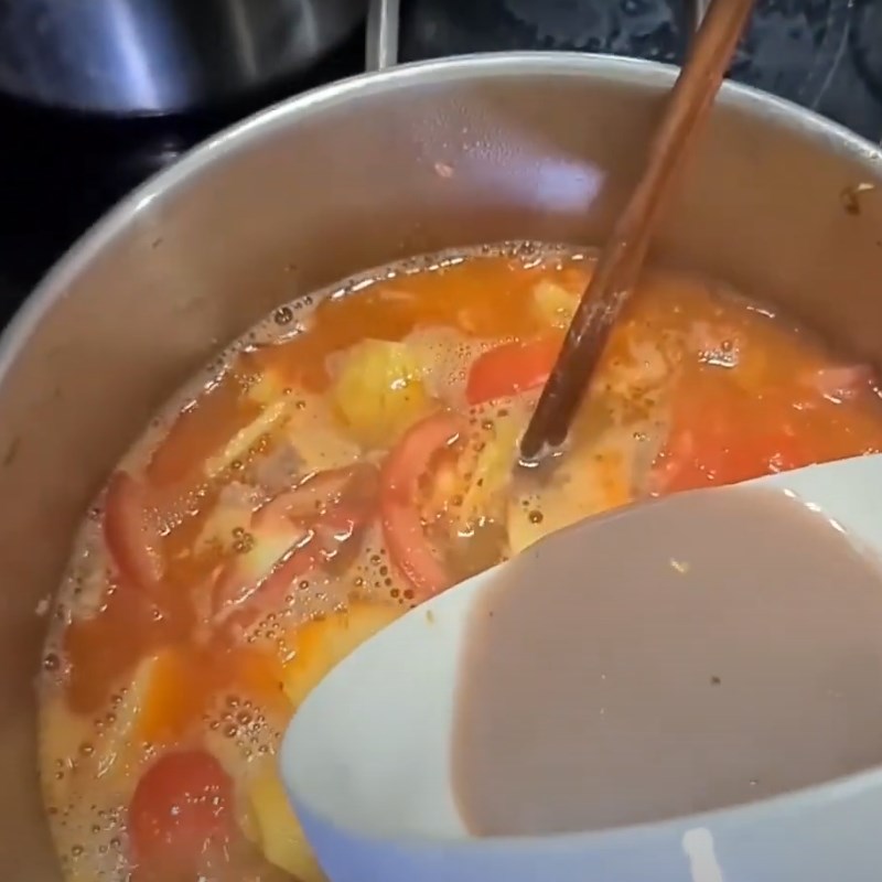 Bước 2 Nấu nước chan bún giấm nuốc Bún giấm nuốc