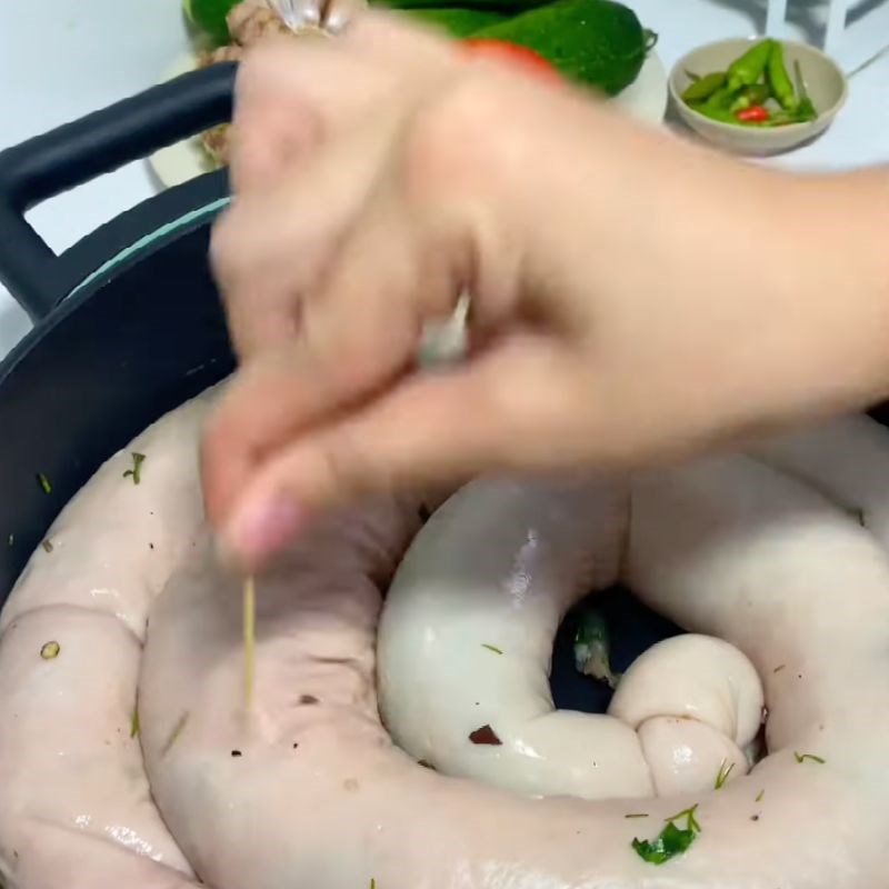 Bước 5 Nướng dồi trường Dồi trường nướng