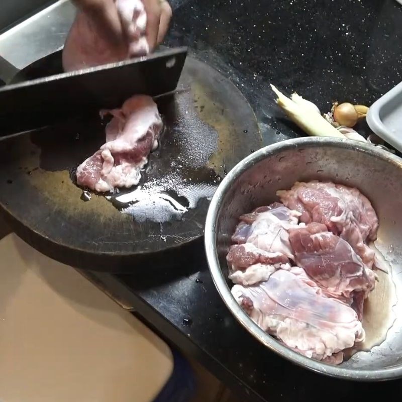 Bước 1 Sơ chế diềm heo Diềm heo nướng
