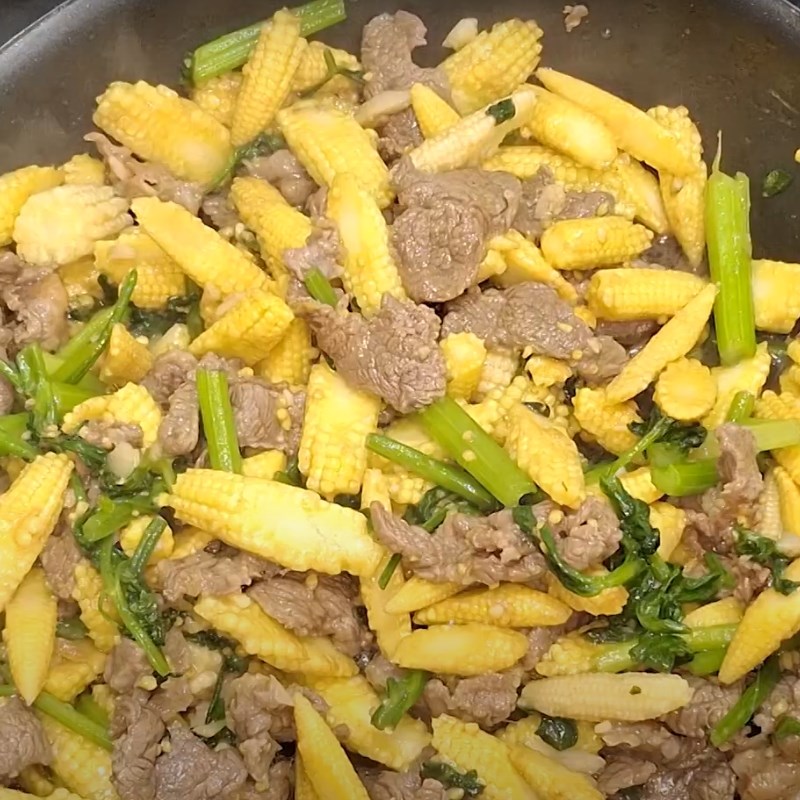Bước 4 Thành phẩm Bò xào ngô bao tử