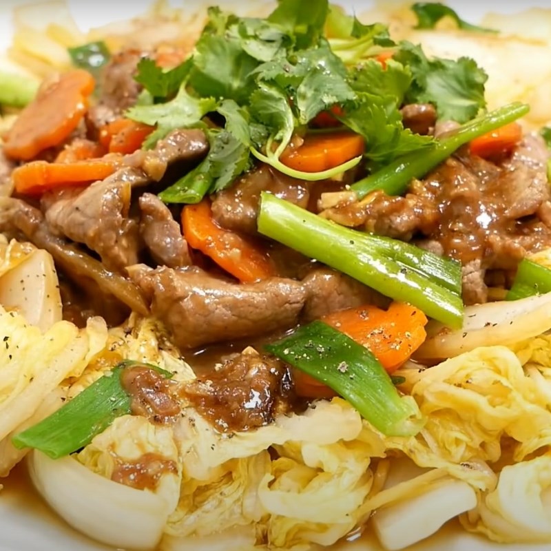 Bước 5 Thành phẩm Cải thảo xào thịt bò