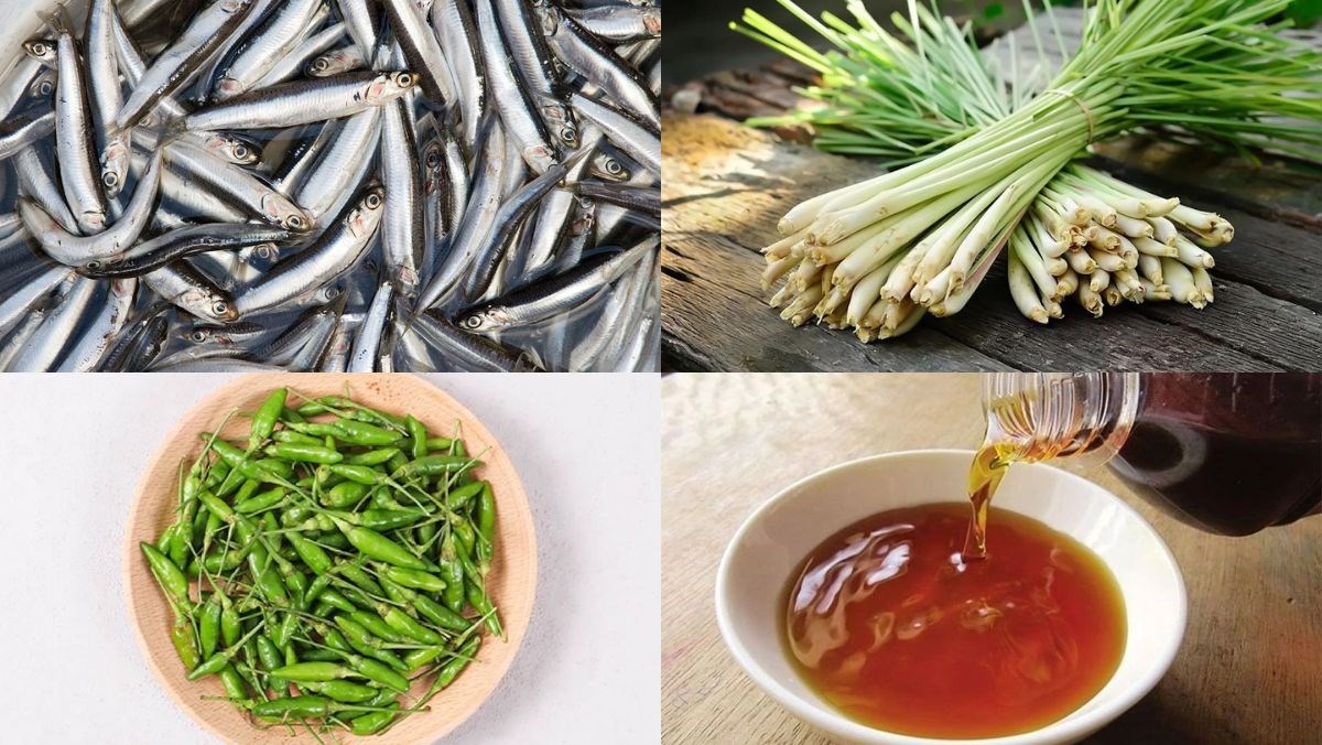 Nguyên liệu món ăn cá cơm hấp