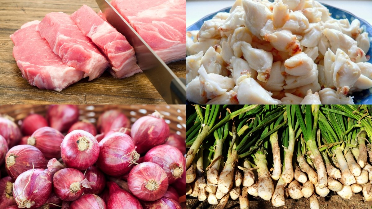 Nguyên liệu món ăn cách làm chả cua huế