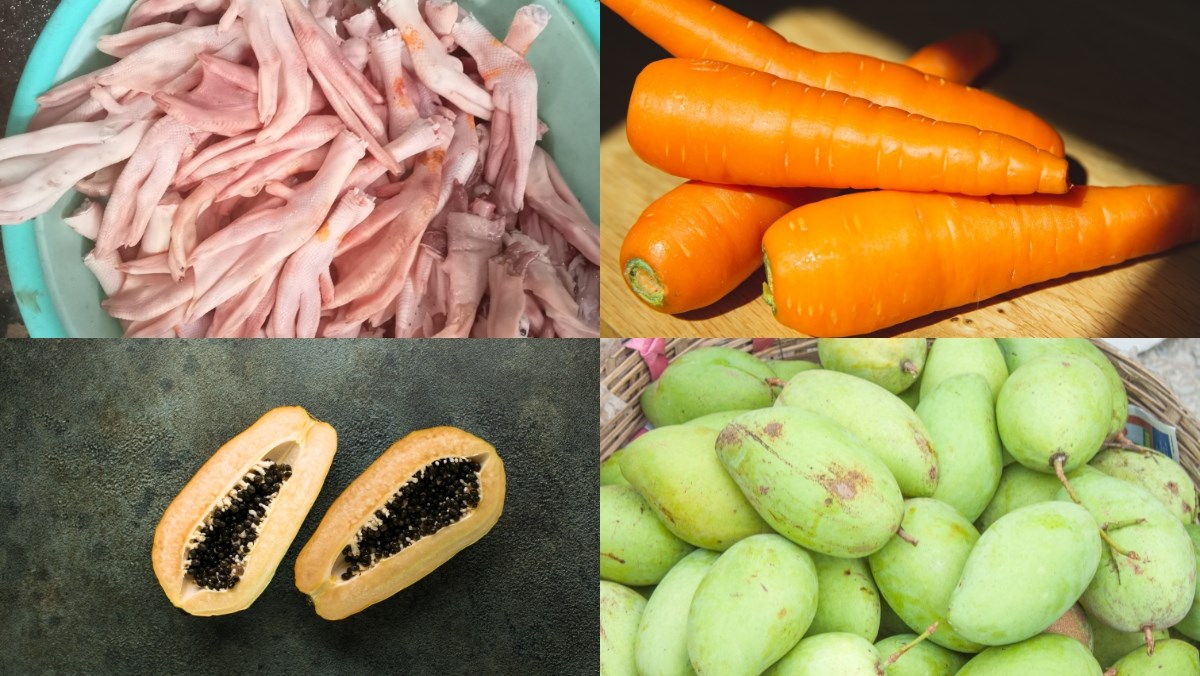 Nguyên liệu món ăn cách làm nộm chân vịt rút xương