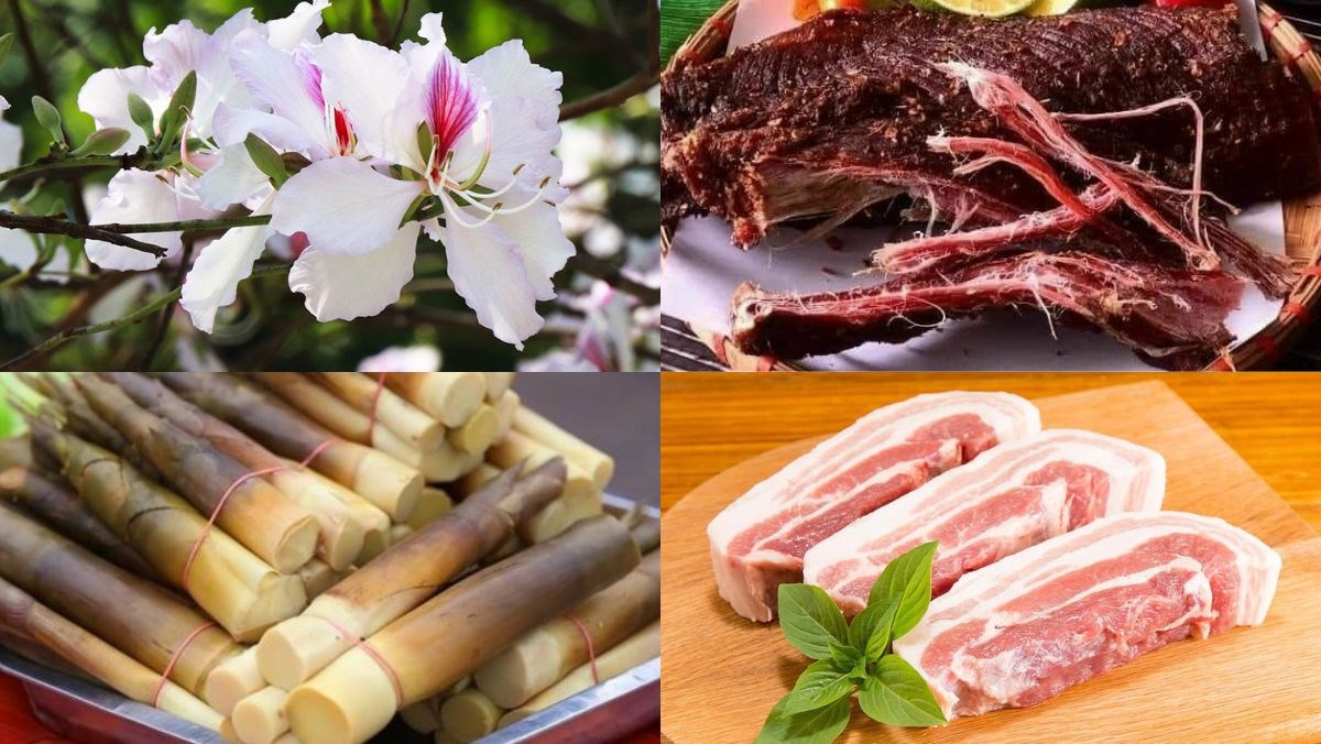 Nguyên liệu món ăn nộm hoa ban