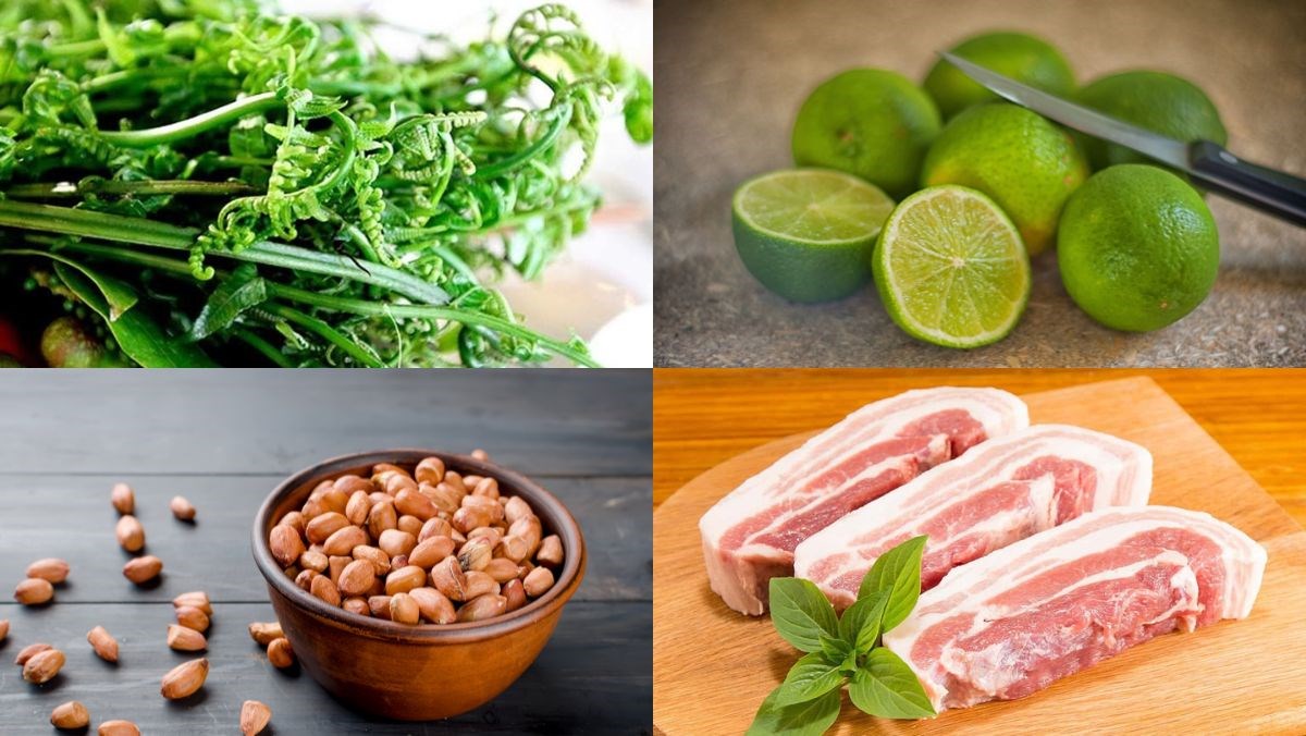 Nguyên liệu món ăn nộm rau dớn