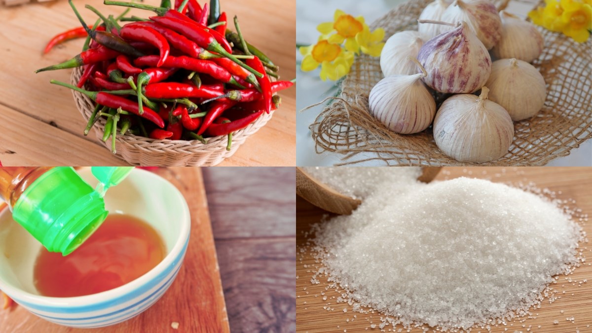 Nguyên liệu món ăn cách pha nước mắm tỏi ớt