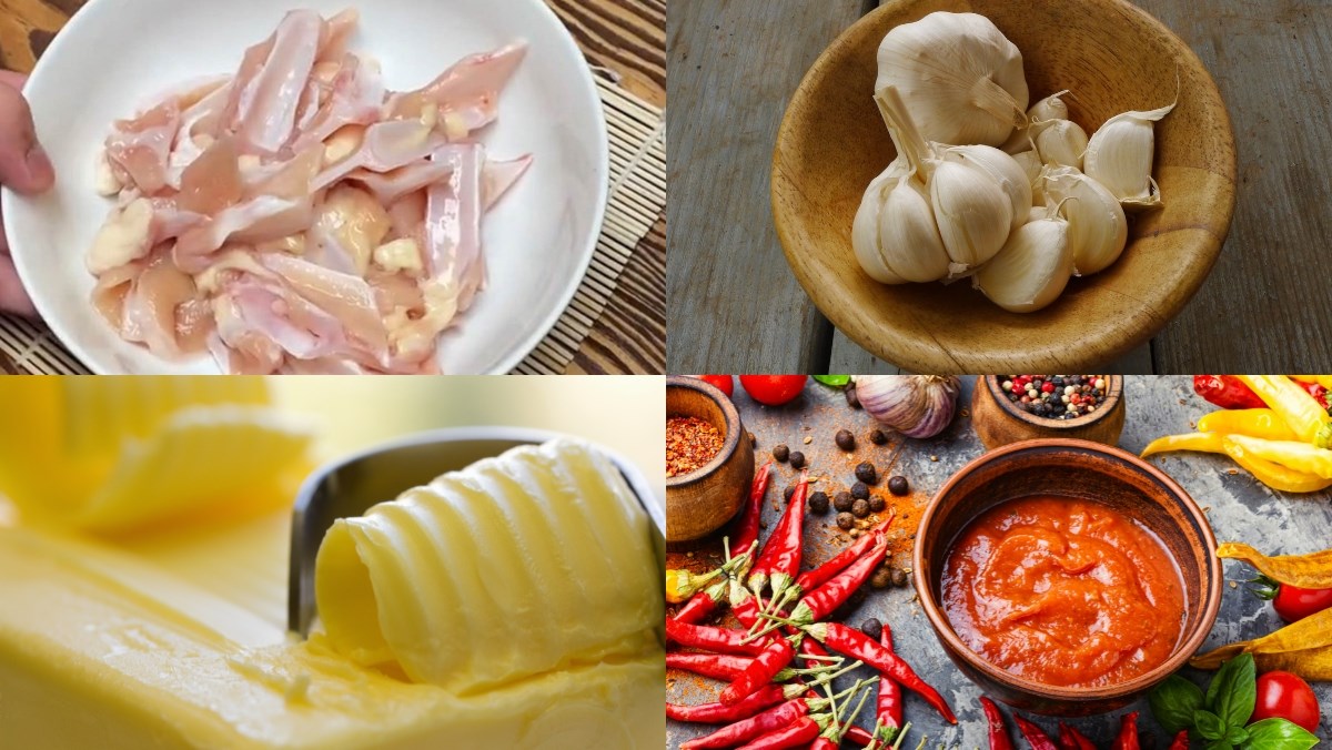 Nguyên liệu món ăn cách làm sụn gà cháy tỏi