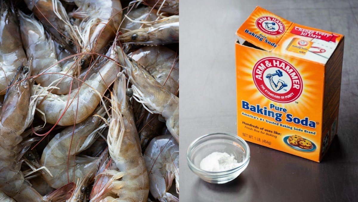 Nguyên liệu món ăn cách làm tôm thủy tinh bằng nước tro tàu và baking soda
