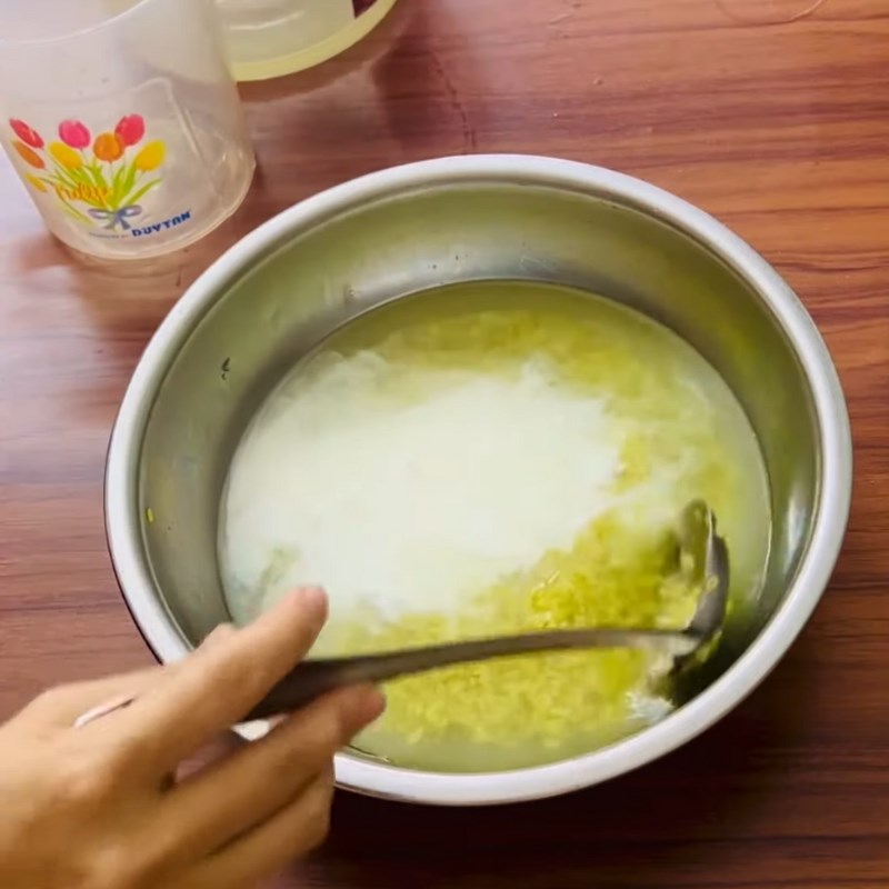Bước 1 Ngâm cốm Topping cốm dẻo