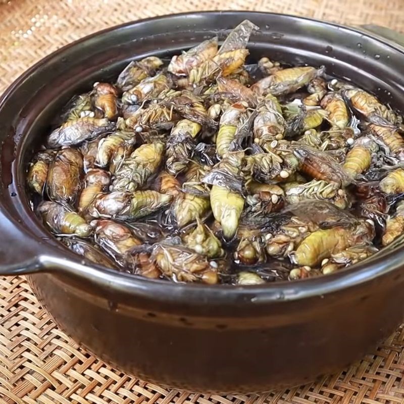 Bước 1 Sơ chế ve sầu Ve sầu chiên giòn