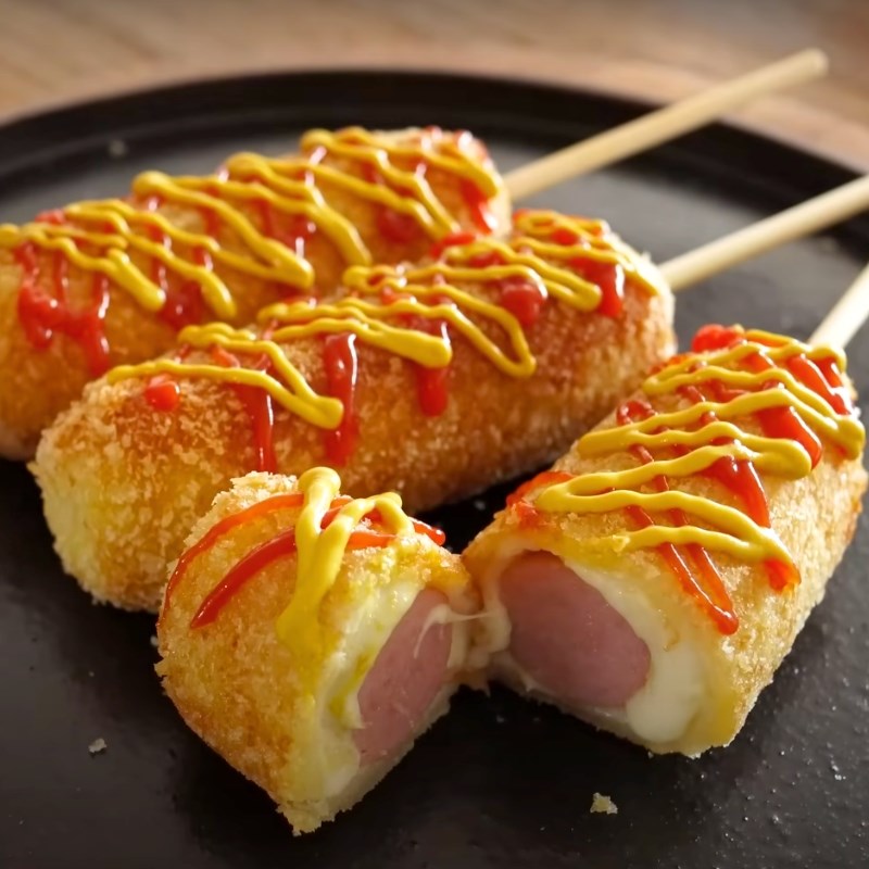 Bước 4 Thành phẩm Xúc xích phô mai chiên không dùng bột
