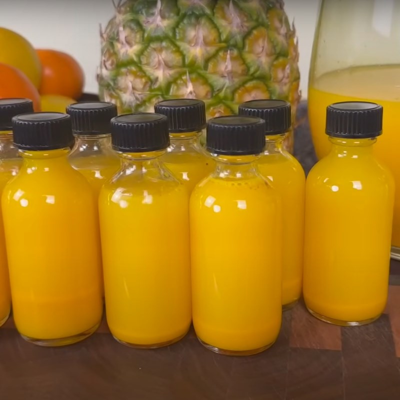 Bước 3 Thành phẩm Ginger shot với thơm, cam và nghệ