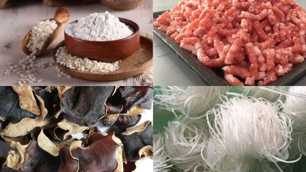 Nguyên liệu món ăn bánh mướt ram