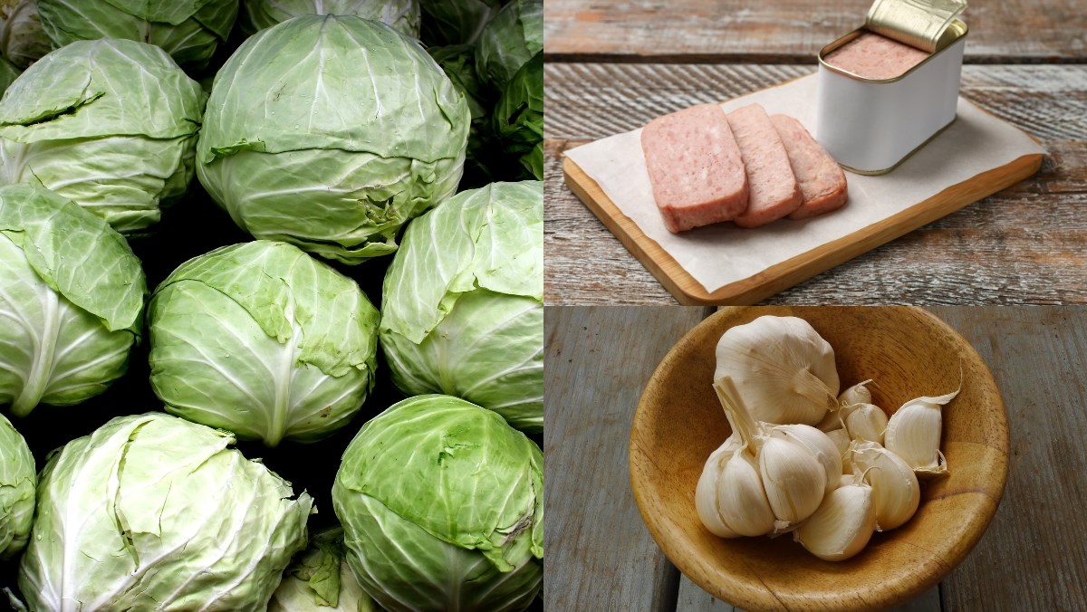 Nguyên liệu món ăn cách làm bắp cải xào thịt hộp