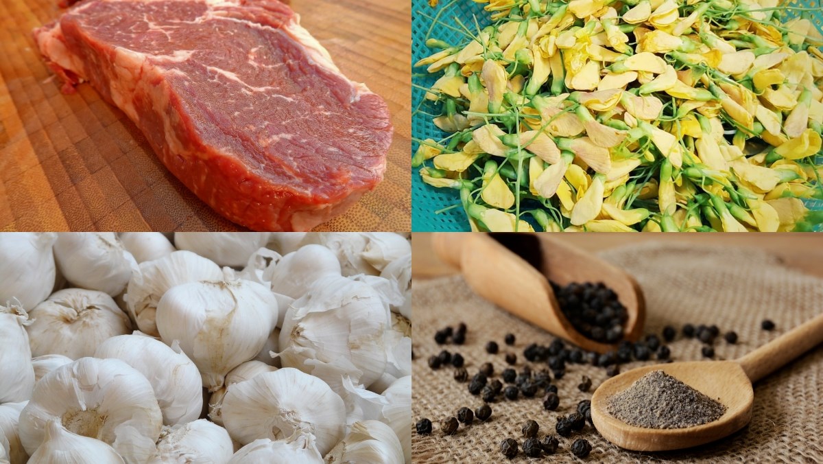 Nguyên liệu món ăn cách làm bông điên điển xào thịt bò