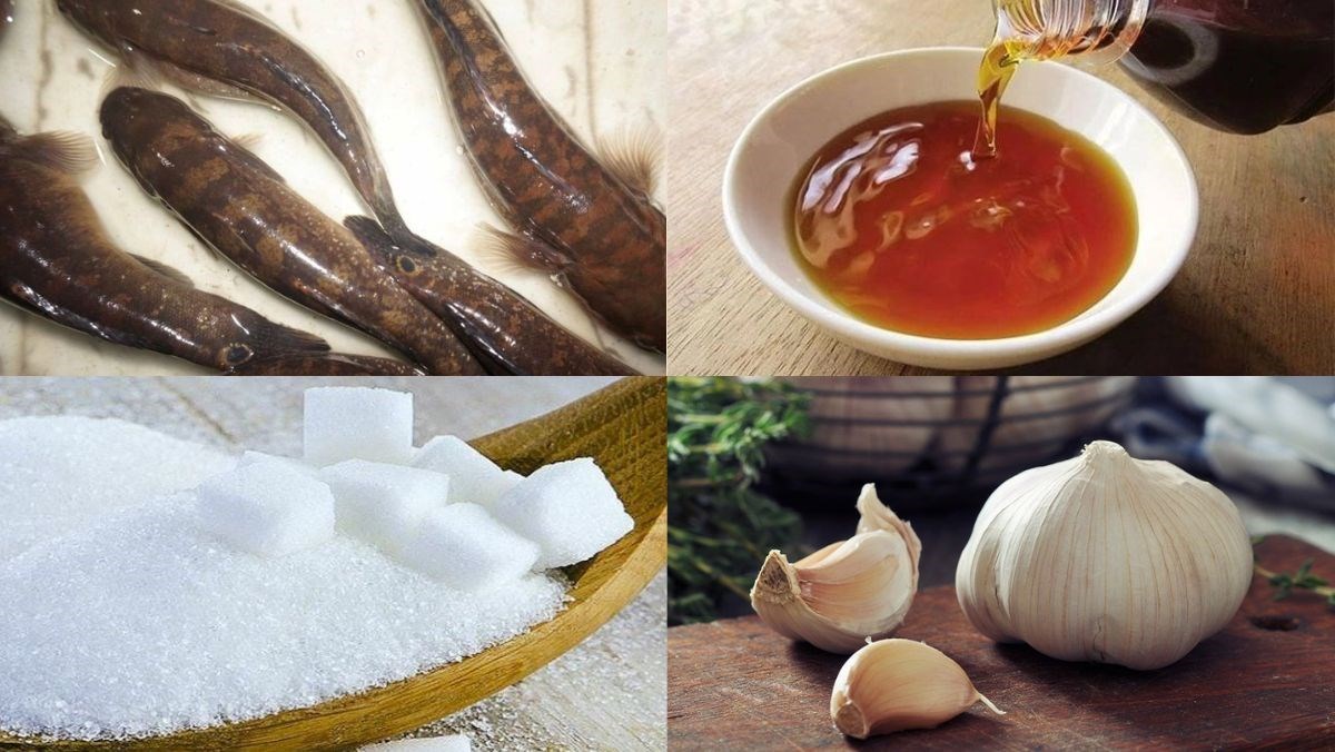 Nguyên liệu món ăn cá bống dừa kho tiêu