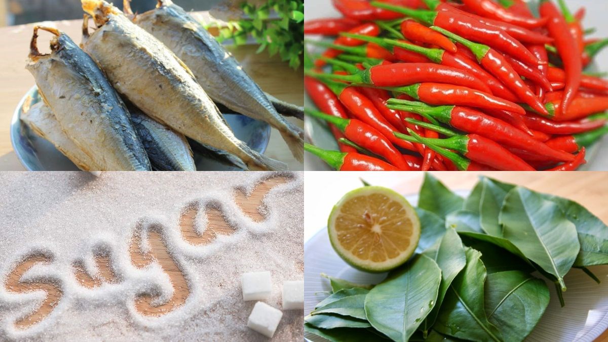 Nguyên liệu món ăn cá khô giã ớt