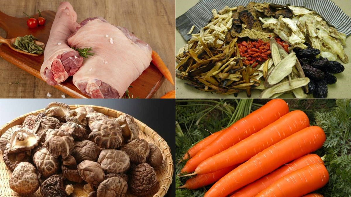 Nguyên liệu món ăn cách làm chân giò hầm nguyên cái